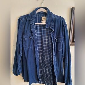 denim flannel lined gap button down